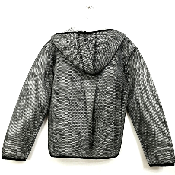 Nwot Tonia Debellis Designer Longsleeve Mesh Hooded Zip Front Jacket - Picture 10 of 16